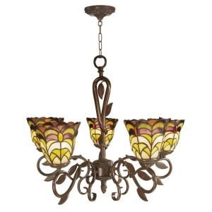 Dale Tiffany Tiffany Tattersall 5 Light Hanging Antique Bronze Chandelier DISCONTINUED STH11059