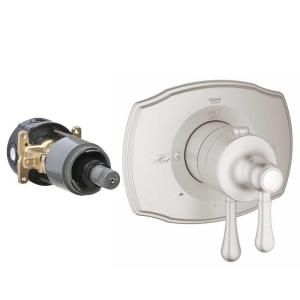 GROHE Authentic 2 Handle GrohFlex Universal Rough In Box Dual Function Thermostatic Kit in Polished Nickel 19825EN0