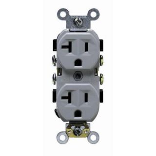 Leviton 20 Amp Duplex Outlet   Gray R54 05352 0GS