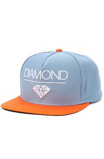 Diamond Supply Co. Hat Whitespace Snapback in Pale Blue and Orange