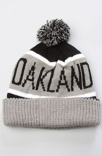 47 Brand Hats The Oakland Raiders Calgary Pom Beanie in Grey Black