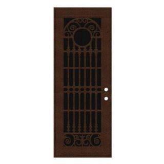 Unique Home Designs Spaniard 36 in. x 96 in. Copperclad Left Hand Surface Mount Aluminum Security Door with Insect Screen 1S2029EM2CCISA