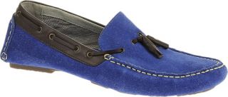 Mens Hush Puppies Monaco Slip On Tassel   Blue Suede/Brown Leather Moc Toe Shoe