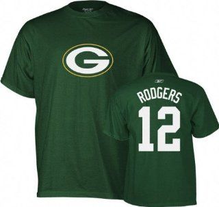 Mens Green Bay Packers #12 Aaron Rodgers Name & Number Tshirt : Shirts : Sports & Outdoors