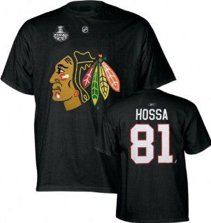 Marian Hossa Chicago Blackhawks Adult Black Jersey Name and Number T shirt XX Large Clothing