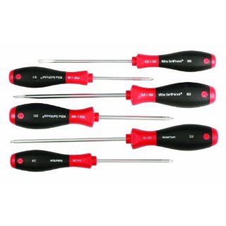 Wiha 30291 SoftFinish Grip ScrewDriver Set, Slotted 4.5 6.5mm, Phillips Number 1 2 and Square Number 1 2, 6 Piece Set   Screwdriver Set With Square Tip  