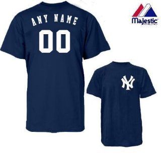 New York Yankees Personalized Custom (Add Name & Number) 100% Cotton T Shirt Replica Major League Baseball Jersey  Sports Fan Jerseys  Sports & Outdoors