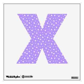 X Letter   Wall Decal   Purple Heart Pattern