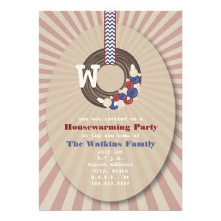 Patriotic Wreath Housewarming Party Invitation