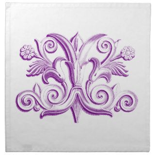 Purple Scroll Design Napkins
