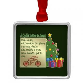 Funny Cyclist Cycling Christmas Letter To Santa HZ Christmas Tree Ornaments