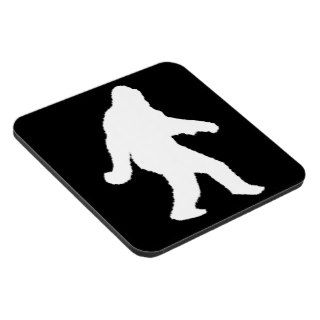 White Sasquatch Silhouette For Dark Backgrounds Drink Coasters