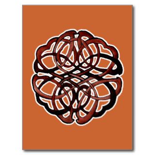 Brown Knotwork Circle Post Cards