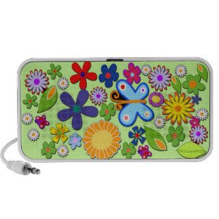 Flower Power Cute Retro Floral Vector iPhone Speaker