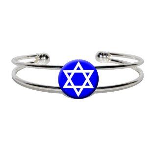 Star of David   Shield Jewish   Novelty Silver Plated Metal Cuff Bangle Bracelet : Other Products : Everything Else