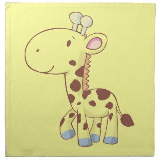 Cute Baby Giraffe Cartoon Animal Custom Napkins