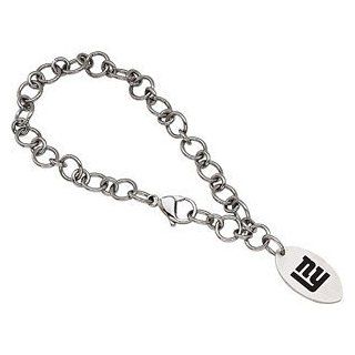 Womens Stainless Steel New York Giants Logo Dangle Bracelet: NFL Officially Licensed Jewelry Jewelry: Jewelry