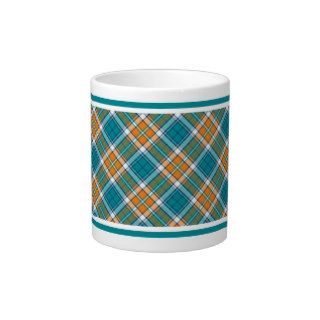 Turquoise and Orange Sporty Plaid Jumbo Mug