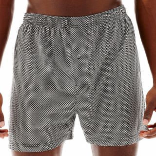 Stafford Knit Cotton Boxers, Gray, Mens