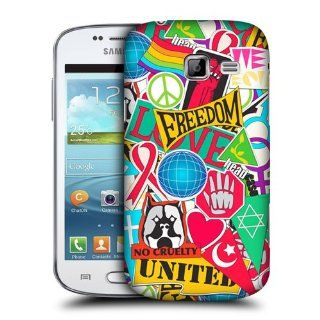 Head Case Designs Advocacies Sticker Happy Hard Back Case Cover For Samsung Galaxy Trend II Duos S7572: Cell Phones & Accessories