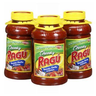Ragu Chunky Tomato, Garlic & Onion   3/45 Oz. : Garlic Spices And Herbs : Grocery & Gourmet Food