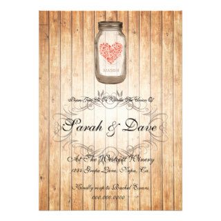 Rustic Mason Jar Wedding Invitation