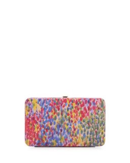 Hibiscus Print Leather Frame Wallet
