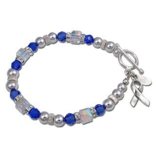 Cystic Fibrosis   Sapphire Signature Awareness Bracelet Made with SWAROVSKI ELEMENTS Crystal and Sterling Silver   Awareness Bracelet Lengths Available (7", 7.25", 7.5",7.75" or 8"): WD Designs: Jewelry