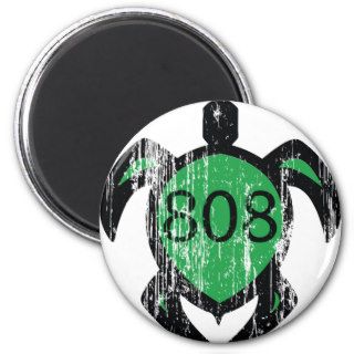 808 Hawaiian Turtle Fridge Magnets