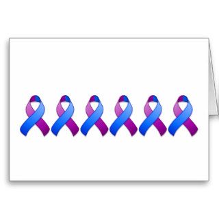 Blue and Purple Awareness Ribbon Card