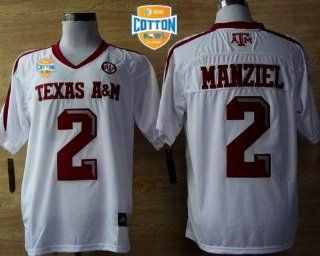 Texas A&M Johnny Manziel #2 White Jersey Sz 50 Large (All Letters and Numbers Sewn) : Sports Fan Jerseys : Sports & Outdoors