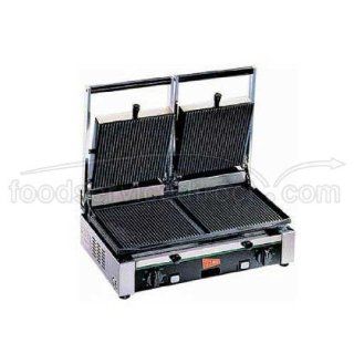 Cecilware Stainless Steel Double Grooved Surface Medium Duty Sandwich/Panini Grill, 20.25 x 12.5 x 19.75 inch    1 each. Kitchen & Dining