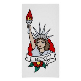 Vintage Statue Of LIberty Tattoo Poster