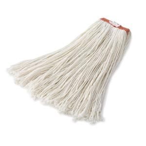 Rubbermaid Commercial Products 24 oz. White Premium Cut End Mop Heads with 1 in. Orange Headband (Case of 12) RCP F417WHI