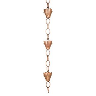 Good Directions 6 Cup Crocus Rain Chain   Polished Copper