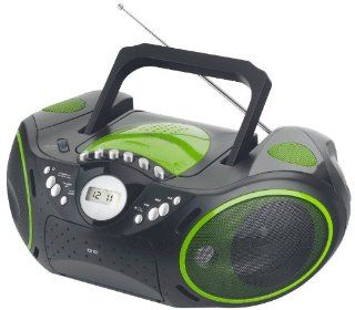 One AP123 Stereo Radiorekorder (CD/MP3 Player, USB) schwarz/grün: Audio & HiFi