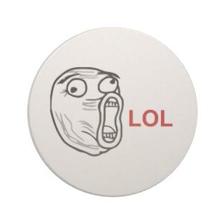 LOL Laugh Out Loud Rage Face Meme Beverage Coasters