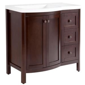 Home Decorators Collection Madeline 36 in. Vanity in Chestnut with Alpine Vanity Top in White MD36P2COM CN