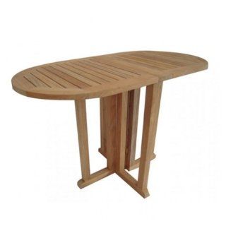 Gartentisch Teak Tisch klappbar Teaktisch oval Balkontisch 120x60cm Gartenmöbel Holz: Garten