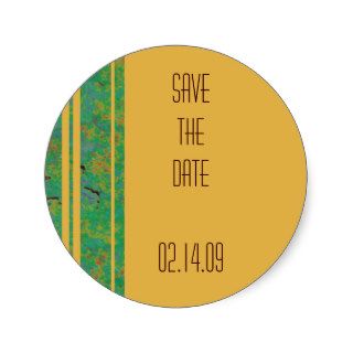 Citrus Stripe Save the Date Sticker