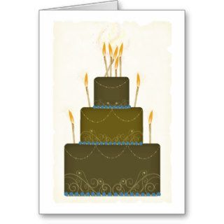 Modern Chocolate Cake Greeting Cards