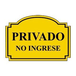 Private Do Not Enter Spanish Engraved Sign EGRS 13360 BLKonYLW : Business And Store Signs : Office Products