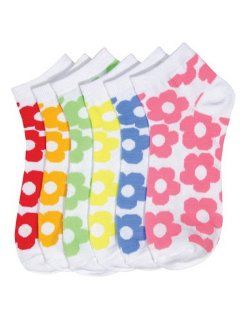 HS Women Fashion Socks Big Flower Design (size 9 11) 6 Colors 6 Pairs 