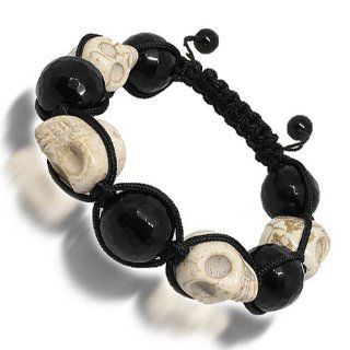 Black Onyx Skull Bead Bracelet: Avianne & Co: Jewelry