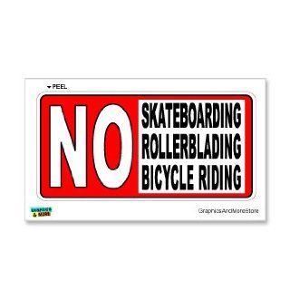 No Skateboarding Rollerblading Bicycle Riding   Business Sign   Window Wall Sticker: Automotive