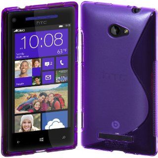 Cimo S Line Back Case Flexible TPU Cover for HTC Windows Phone 8X   Purple: Cell Phones & Accessories
