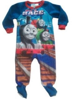 THOMAS THE TANK ENGINE   Let's Race   Adorable Blue / Red Footed Pajamas   size X Large (18 24M): Clothing