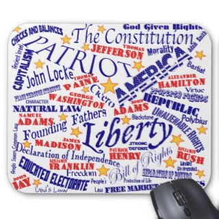 Patriotic Words Design Mouse Pads