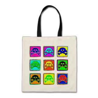 Cute and Colorful Skulls Tote Bags