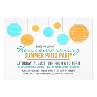 Summer Housewarming Patio Party Invitation